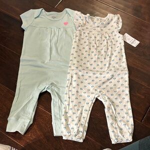 Carter's Blue and White Floral One Pieces